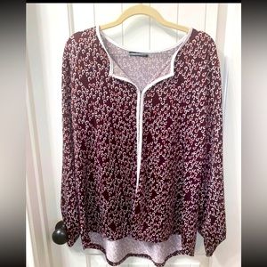 Women’s blouse | size large | brownish purple design with white trim | winter
